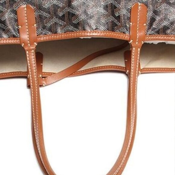 Authentic Goyard Goyardine Saint Louis PM Black Brown Shoulder Tote Bag & Pouch - Picture 8 of 16